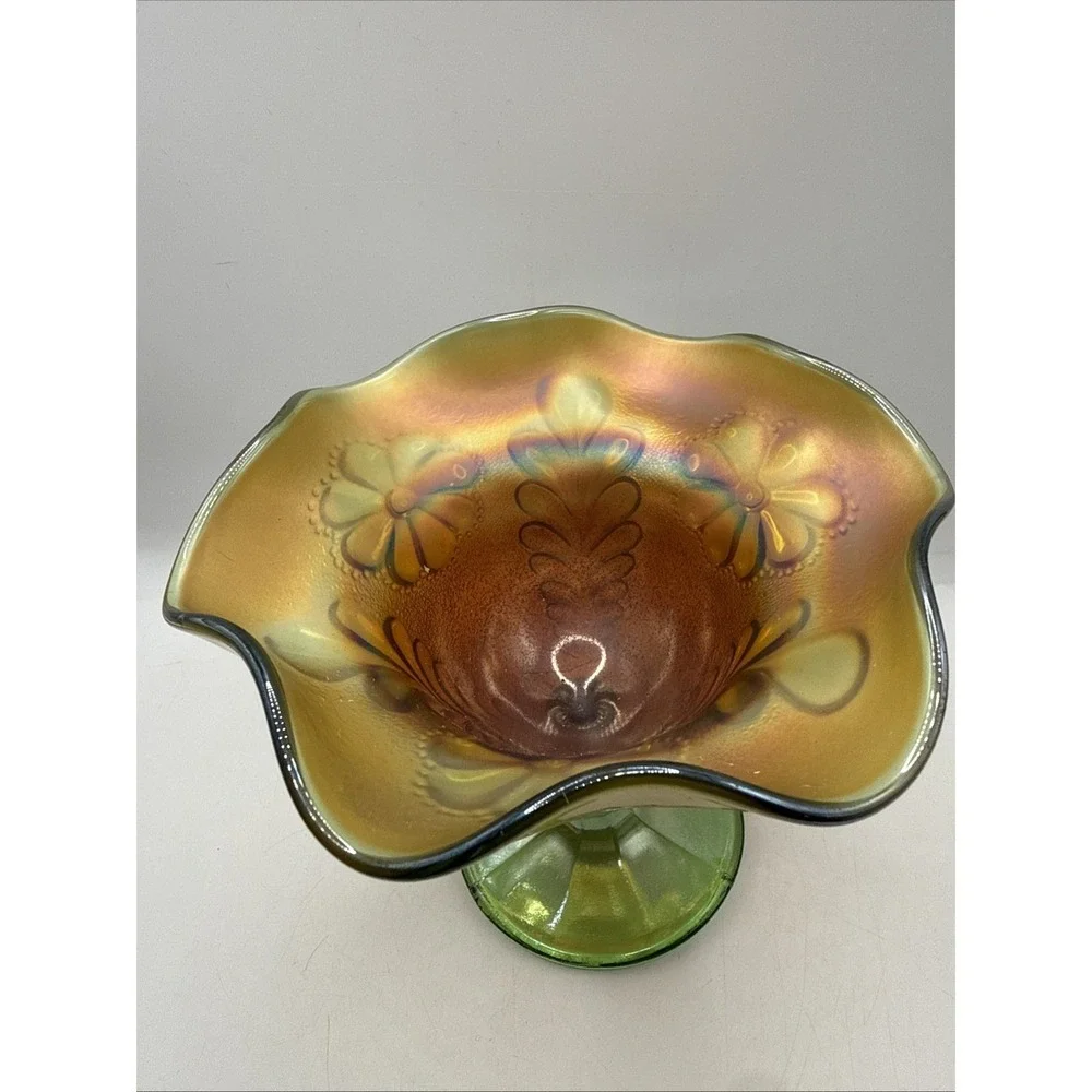 Northwood Daisy And Plume Carnival Glass Vintage